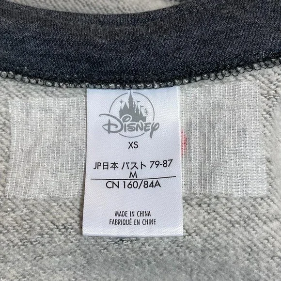 Disney Edna Mode Embroidered Faux Leather Sleeve Pullover Sweater Size XS Gray - Picture 9 of 12